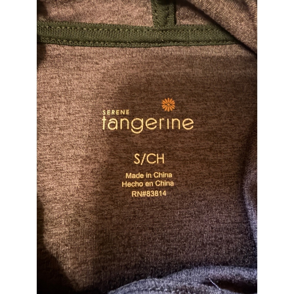 🍁Serene Tangerine Purple Heathered Long Sleeve Hoodie Thumbhole High-Low Hem Sm - Picture 5 of 10